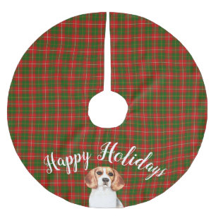 Watercolor Beagle Dog Personalised Brushed Polyester Tree Skirt