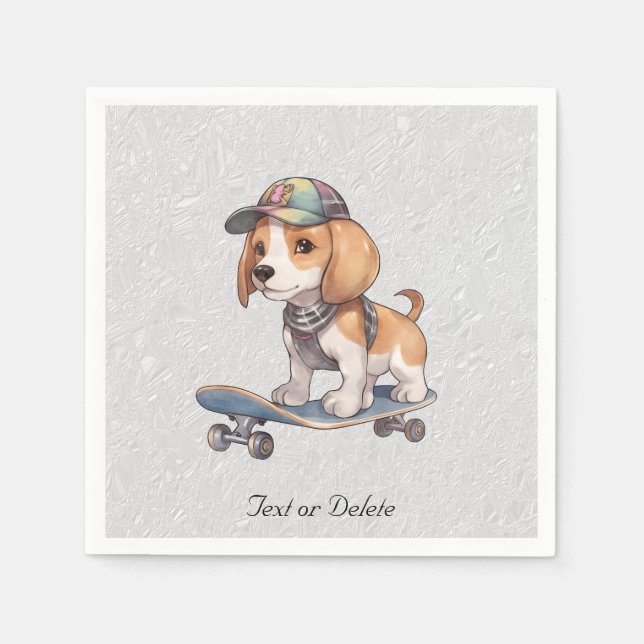 Watercolor Beagle Napkins (Front)