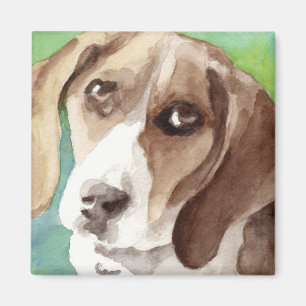 watercolor Beagle Portrait Magnet