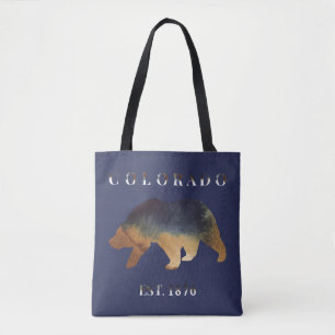 Watercolor Bear Colorado 1876 Tote Bag