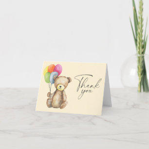 Watercolor Bear elegant Thank You Card