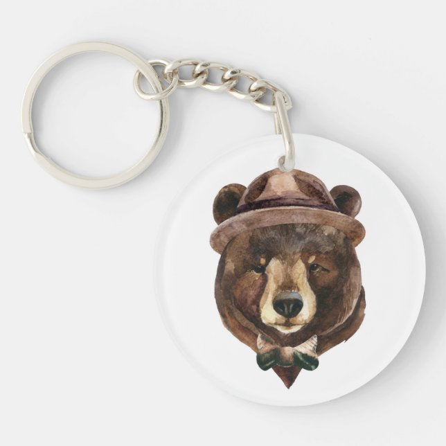 Watercolor Bear Fashion Key Ring (Front)