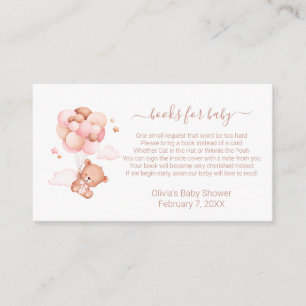 Watercolor Bear Girl Baby Shower Enclosure Card