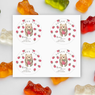 Watercolor bear - thank you beary much classic round sticker