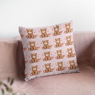 Watercolor Bear Valentine's Day Cushion