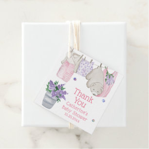 Watercolor Bear Wash Day Baby Shower Favour Tags