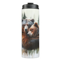 Watercolor Bears Rustic Wilderness Wedding