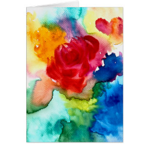 Watercolor beautiful abstract rose art