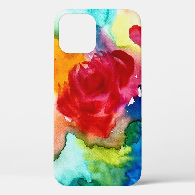 Watercolor beautiful abstract rose art Case-Mate iPhone case (Back)