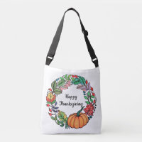 Watercolor Beautiful Pumpkin Wreath with leaves