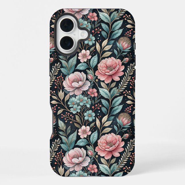 Watercolor Beautiful Wildflowers  iPhone Case (Back)