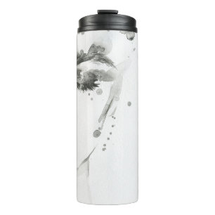 Watercolor beautiful woman face thermal tumbler