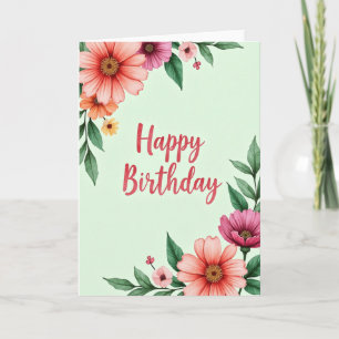 Watercolor Beauty Birthday Card