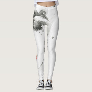 Watercolor Beauty: Female Portrait Illustration Leggings
