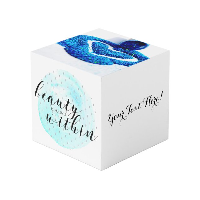 Watercolor Beauty Quote Cube (Front Angled)