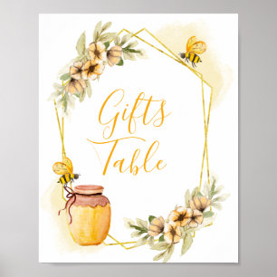 Watercolor Bee Botanical Gifts Table Sign
