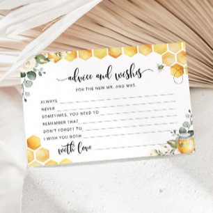 Watercolor bee bridal advice and wishes stationery