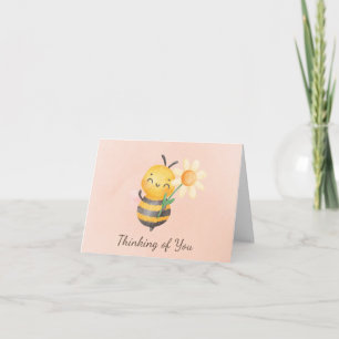 Watercolor Bee Christian Thinking of You Card