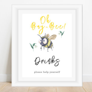 Watercolor bee - Drinks Poster