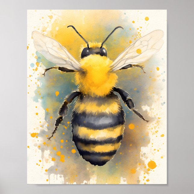 Watercolor Bee Nursery Print (Front)