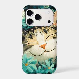 Watercolor Bee Sleeping Cat Flower Garden
