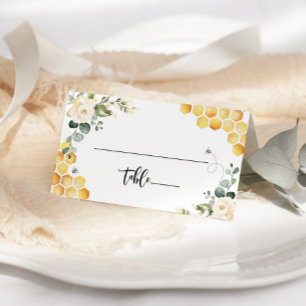 Watercolor bee wedding place cards