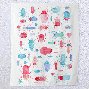 Watercolor Beetle Tapestry