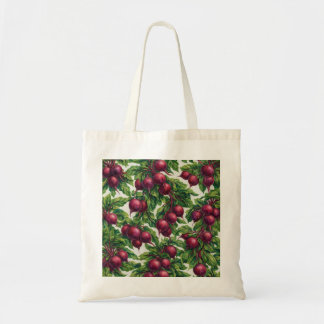 Watercolor Beetroot Botanical Vegetable Pattern Tote Bag