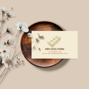 Watercolor beige Floral Egg Farm Business Card