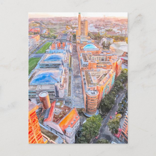 Watercolor Berlin. Acards of Potsdamer Platz Postcard (Front)
