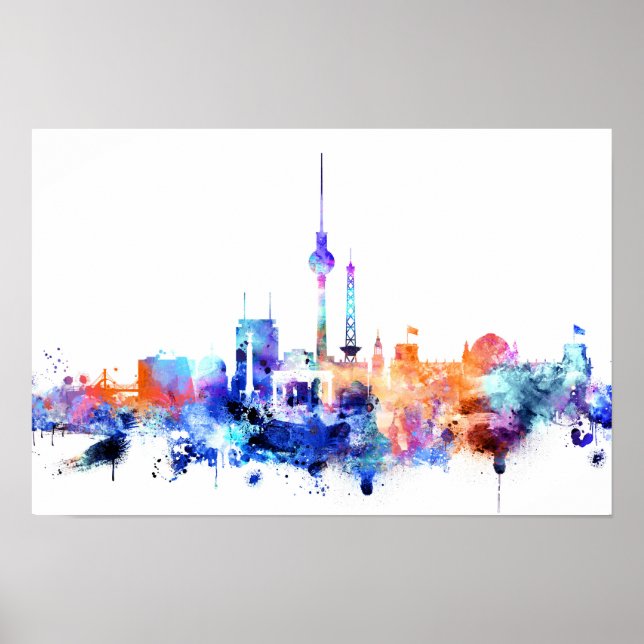 Watercolor Berlin Skyline Print (Front)