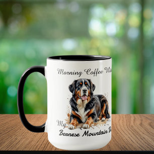  Watercolor Bernese Mountain Dog personalise Mug
