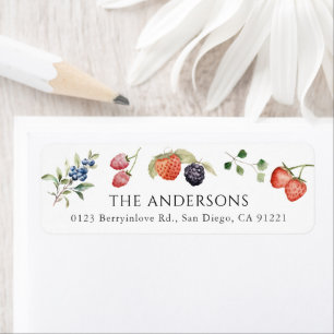Watercolor Berries Return Address Label