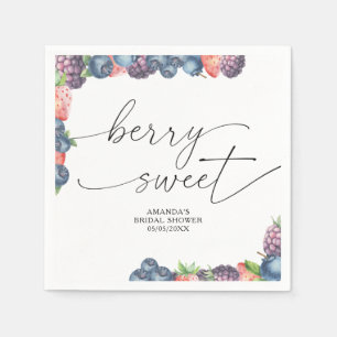Watercolor berries - sweet berry text napkin