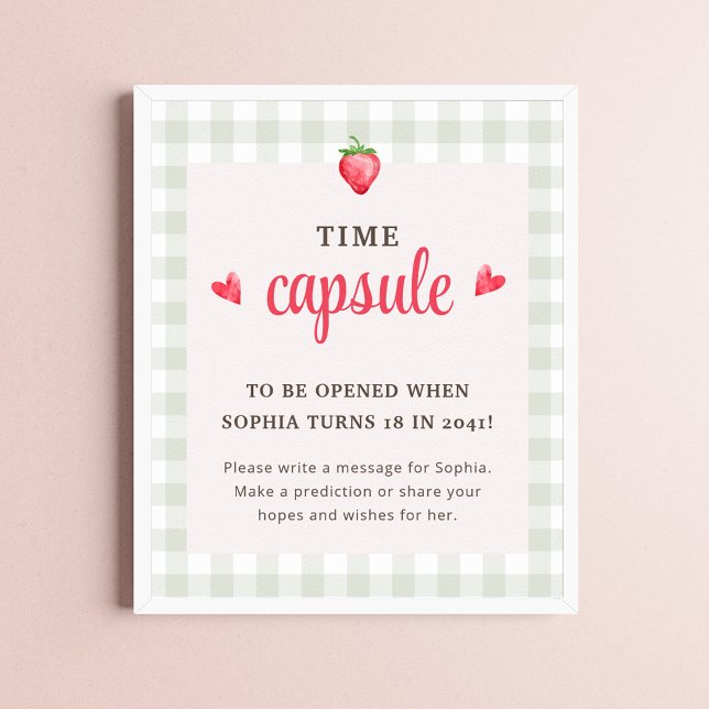 Watercolor Berry First Birthday Time Capsule Poster (Creator Uploaded)
