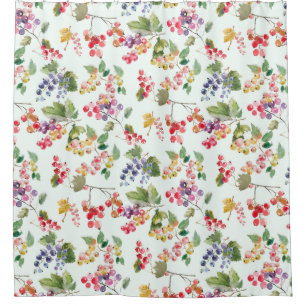Watercolor Berry Shower Curtain