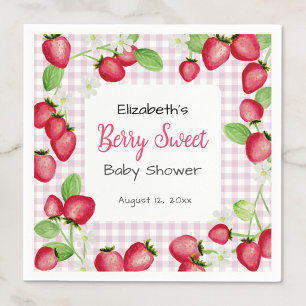 Watercolor Berry Sweet Pink Baby Shower Napkins
