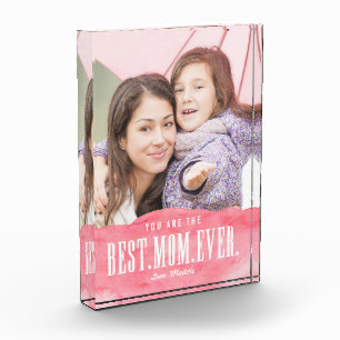 Watercolor Best Mum Ever Acrylic Photo Block