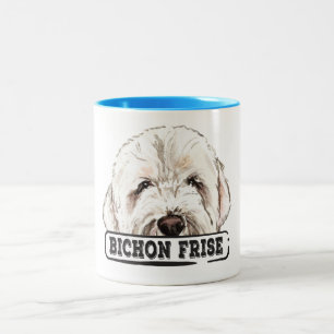 Watercolor Bichon Frise Two-Tone Coffee Mug