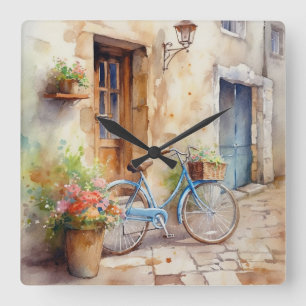 Watercolor Bicycle Art Wall Clock