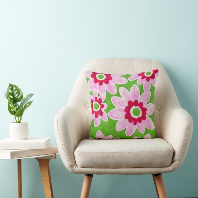 Watercolor Big Blooms  Cushion (Chair)