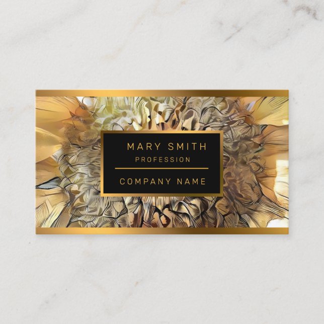 Watercolor Big Sun Sunflower Elegant Collection Business Card (Front)