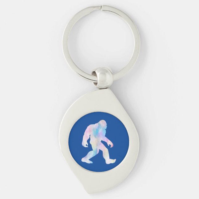 Watercolor Bigfoot      Key Ring (Front)