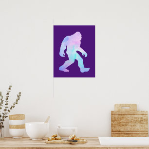 Watercolor Bigfoot Poster