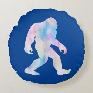 Watercolor Bigfoot Round Cushion