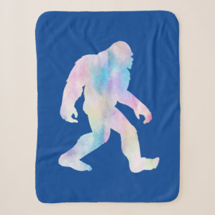 Watercolor Bigfoot Sherpa Blanket
