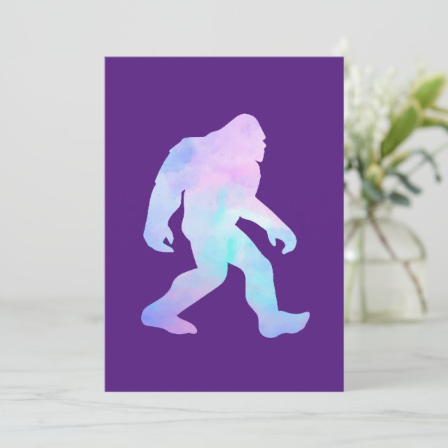 Watercolor Bigfoot      Thank You Card (Standing Front)