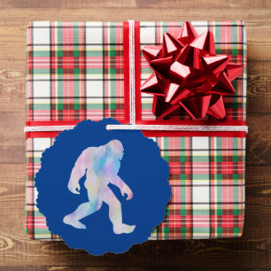 Watercolor Bigfoot Tree Decoration Card