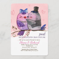 Watercolor Bird Couple Invitation