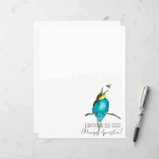 Watercolor bird (European bee-eater)